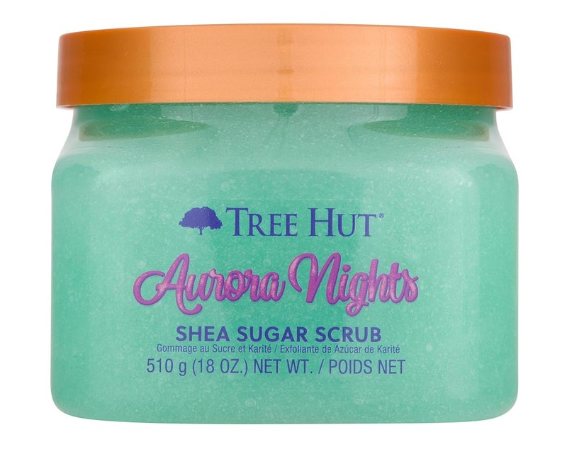Treehut Aurora Nights Shea Sugar Scrub, Exfoliating, Hydrating & Moisturizing Body Scrub with Shea Butter & Nourishing Essential Oils, Smooth & Soften Skin, 18 oz - Image 1